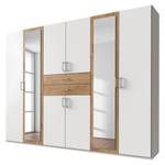 Armoire Diver Blanc alpin / Imitation chêne parqueté - Largeur : 270 cm