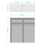 Armoire à portes coulissantes Bert Blanc / Graphite - Largeur : 225 cm