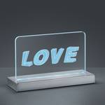 LED-tafellamp Love kunststof / chroom - 1 lichtbron