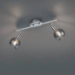 Plafondlamp Brest III transparant glas / aluminium - Aantal lichtbronnen: 2