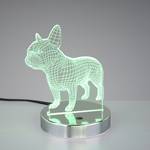 LED-tafellamp Dog kunststof / chroom - 1 lichtbron
