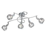 Plafondlamp Brest IV transparant glas / chroom - 5 lichtbronnen