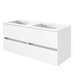 Salle de bain Tira (2 éléments) Éclairage inclus - Blanc mat - Largeur : 120 cm