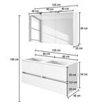 Salle de bain Tira (2 éléments) Éclairage inclus - Blanc mat - Largeur : 120 cm