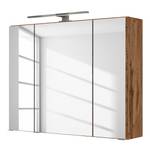 Badkamerset Tira (2-delig) inclusief verlichting - Eikenhoutlook wotan - Breedte: 80 cm