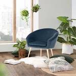 Fauteuil Tippytoe IV Microfibre - Bleu foncé - Hêtre clair