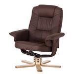 Fauteuil de relaxation Canillo II Avec repose-pieds - Microfibre - Marron