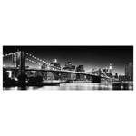 Afbeelding New York verwerkt hout - zwart/wit - 118 x 40 cm