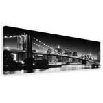 Afbeelding New York verwerkt hout - zwart/wit - 118 x 40 cm