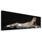 Afbeelding Leopard verwerkt hout - zwart/bruin