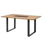 Eettafel Weldon I massief acaciahout/steenfineer - acaciahout/zwart - Breedte: 180 cm