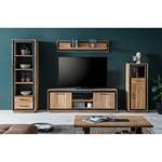 Tv-meubel Weldon massief acaciahout/steenfineer - acaciahout/zwart