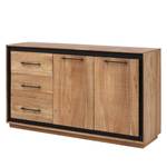 Sideboard Weldon II Akazie massiv / Steinfurnier - Akazie / Schwarz