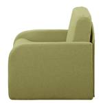 Slaapfauteuil Disley II geweven stof - Pistache groen - Met armleuningen