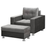 Fauteuil Upwell II Microfibre - Gris foncé - Avec repose-pieds