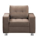 Fauteuil Upwell II microvezel - Bruin - Met hocker