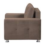 Fauteuil Upwell II Microfibre - Marron - Avec repose-pieds