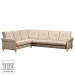 Ecksofa Outwell Strukturstoff - Hellbeige - Ottomane davorstehend links