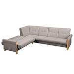 Ecksofa Outwell Strukturstoff - Lichtgrau - Ottomane davorstehend links