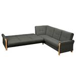 Ecksofa Outwell Strukturstoff - Dunkelgrau - Ottomane davorstehend rechts