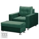 Fauteuil Upwell II Microfibre - Vert foncé - Avec repose-pieds