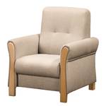 Fauteuil Outwell II structuurstof - Licht beige - Met hocker