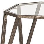 Bijzettafel Lindsfors III glas/staal - antiek bronskleurig