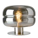 Lampe Havanna Verre transparent / Fer - 1 ampoule - Argent cendré - Hauteur : 24 cm