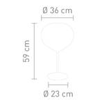 Tafellamp Drop Zwart - Glas - Metaal - Hoogte: 59 cm