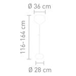 Staande lamp Drop Zwart - Glas - Metaal - Hoogte: 116 cm