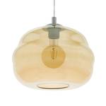 Suspension Dogato Verre transparent / Acier - 1 ampoule - Beige