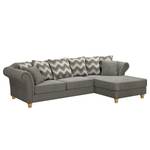 Ecksofa Colares II Webstoff - Grau - Longchair davorstehend rechts