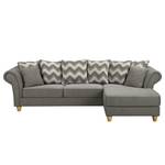 Ecksofa Colares II Webstoff - Grau - Longchair davorstehend rechts