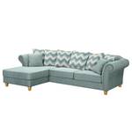 Ecksofa Colares II Webstoff - Pastellblau - Longchair davorstehend links