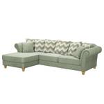 Ecksofa Colares II Webstoff - Mintgrau - Longchair davorstehend links