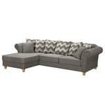 Ecksofa Colares II Webstoff - Grau - Longchair davorstehend links