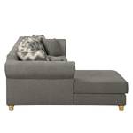 Ecksofa Colares II Webstoff - Grau - Longchair davorstehend links