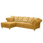 Ecksofa Colares II Webstoff - Safrangelb - Longchair davorstehend links