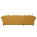 Ecksofa Colares II Webstoff - Safrangelb - Longchair davorstehend links