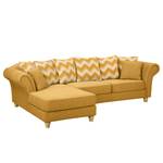 Ecksofa Colares II Webstoff - Safrangelb - Longchair davorstehend links