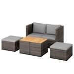 Loungeset Roizy (6-teilig) Polyrattan / Webstoff - Dunkelgrau / Grau