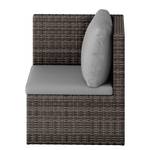 Set lounge Roizy (6 pezzi) Grigio - Metallo - Materiale sintetico - Legno massello - Tessile