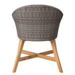 Balkonset Vallery (3-teilig) Polyrattan / Webstoff - Grau / Akazie