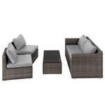 Set lounge Lenax (4 pezzi) Marrone - Grigio - Metallo - Materiale sintetico - Tessile