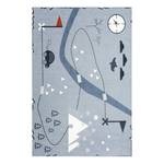 Kindervloerkleed Schatkaart kunstvezels - Duifgrijs - 100 x 160 cm