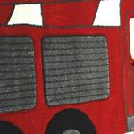 Kindervloerkleed Brandweerauto kunstvezels - rood/crèmekleurig