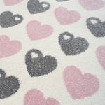 Kindervloerkleed Hart I kunstvezels - Grijs/roze
