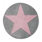 Kindervloerkleed Shootingstar rond kunstvezels - Oud pink/Grijs - Diameter: 133 cm