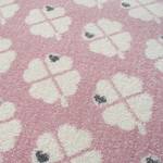 Tapis enfant Trèfle Fibres synthétiques - Rose / Blanc