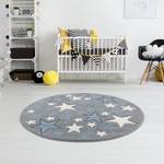 Kindervloerkleed Stella rond kunstvezels - Grijs/Duifblauw - Diameter: 160 cm